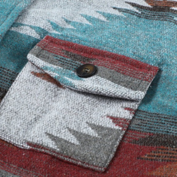 Aztec Print Button Down Shirt/Jacket - Picture 5 of 7